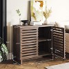 Jojoka 30inch Walnut Sideboard Cabinet - Farmhouse Storage Cabinet with Adjustable Shelves,Brown - 2 of 4