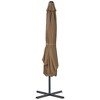 vidaXL Outdoor Parasol with Steel Pole 98.4 in.x98.4 in. Taupe - 4 of 4
