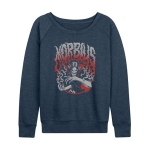 Women's - Marvel - Morbius Metal Lightweight French Terry Wide Neck Long Sleeve Shirt - 1 of 4