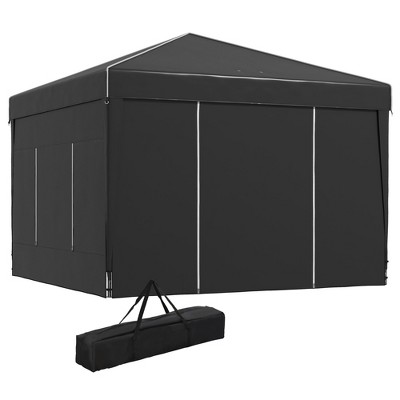 9.7' x 9.7' Pop Up Canopy with Sidewalls, Portable Canopy Tent with 2 Mesh Windows, Reflective Strips, Carry Bag