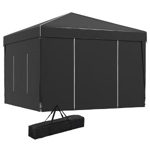 9.7' x 9.7' Pop Up Canopy with Sidewalls, Portable Canopy Tent with 2 Mesh Windows, Reflective Strips, Carry Bag - 1 of 4