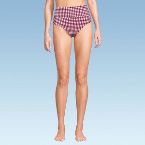 Lands' End Women's Chlorine Resistant Pinchless High Waisted Bikini Bottoms - 1 of 3