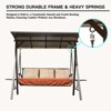 Sapphtopaz Porch Swing Patio Leisure Swing Chair Outdoor Swing Backrest Seat with Adjustable Canopy for Garden, Backyard, Terrace - 3 of 4
