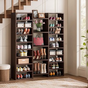 Resenkos Freestanding Shoe Storage Organizer Unit, Wooden Storage Shelf Shoe Rack with 23 Shelves, - 1 of 4
