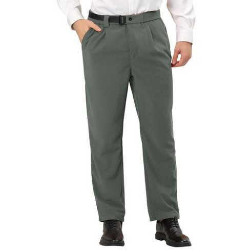 Lars Amadeus Men's Plaid Regular Fit Formal Business Dress Pants Green Navy  28