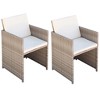 vidaXL Patio Chairs 2 pcs with Cushions and Pillows Poly Rattan - Beige - 2 of 4