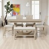 6-Piece Modern Dining Table Set with Bench and 4 Upholstered Chairs, Solid Wood Half-Round Base Kitchen Dining Room Furniture - 2 of 4