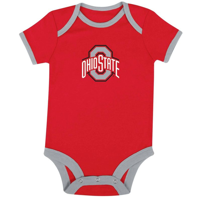 NCAA Ohio State Buckeyes Infant Boys&#39; Short Sleeve 3pk Bodysuit Set, 2 of 5
