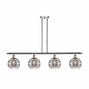 Rochester - 4 Light Stem Hung Island In Industrial Style-10.38 Inches Tall and 48 Inches Wide - 1 of 1