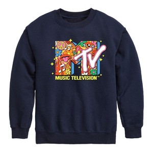 Boys' - MTV - Logo Retro Collage Graphic Long Sleeve Fleece Sweatshirt - 1 of 4