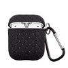 Insten Case Compatible with AirPods 1 & 2 - Weave Shape Protective Skin Cover with Keychain, Black - 3 of 4