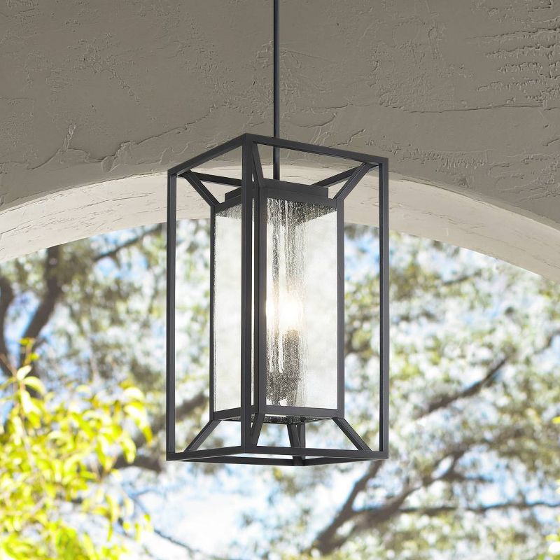 Minka Lavery Modern Outdoor Hanging Light Fixture Sand Coal Damp Rated 22" Clear Seeded Glass for Post Exterior Porch Yard Patio, 2 of 5