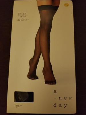 Women's Deco Plaid Sheer Fashion Knee Highs - A New Day™ Black One Size  Fits Most : Target