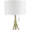Vynxaria 32 Inch KD Shade Floor Lamp with Adjustable Gold Metal Tripod, Ideal for Bedroom, Living Room & Office - 2 of 4