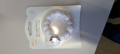Ulubulu Silicone Teether & Pacifier Clip - Gray/White - 2pk