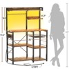 Aheaplus Kitchen Storage Shelf with Hooks, Coffee Bar Station with Power Outlets & LED Light, Bakers Rack with Pull-Out Basket - 3 of 4