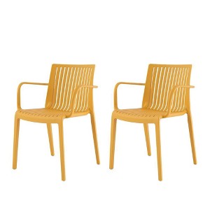 Milos 2pk Stackable Outdoor Arm Chairs - Lagoon
 - 1 of 4