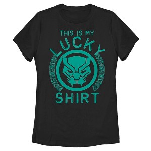 Women's Marvel St. Patrick's Day Black Panther Lucky Shirt T-Shirt - 1 of 4