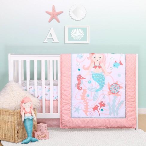 Ps By The Peanutshell Mermaid Kisses Microfiber Crib Bedding Set