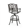 NicBex Patio Aluminium Bar Stool, Fashion Swivel Counter Stool Chair with Diamond Check Backrest and Rolled Armrests for Garden, Dining Room - 3 of 4