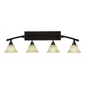 Toltec Lighting Bow 4 - Light Vanity in  Black Copper with 7" Italian Marble Shade - 1 of 1