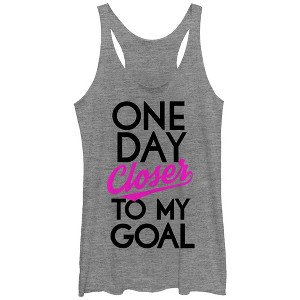 Women's CHIN UP One Day Closer to My Goal Racerback Tank Top - 1 of 3
