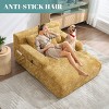 Bean Bag Lounger Modern with Support Pillows and Side Pockets for Living Room 48in Wide-3irtyhousy - 3 of 4