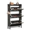 TIRAMISUBEST Gray & Charcoal Mobile Shoe Cabinet with Wheels - Space-Saving Storage Organizer for Entryway or Closet - 3 of 4