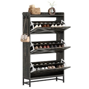 AZL1 Life Concept Shoe Rack Shoe Cabinet Entry Home Narrow Design 2 Drawers Large Capacity for Entrance or Balcony, Gray, 53"*19"*8" - 1 of 4