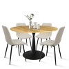 Harrison+Bingo 5-Piece Round-Shaped Wood Grain Dining Table Set With 4 Upholstered Chairs Black Legs-Maison Boucle - 2 of 4