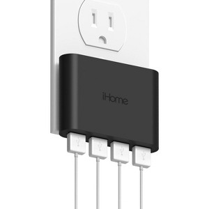 iHome Slim 4-Port USB Wall Charger, AC Pro Multiport Plug Adapter, Phone Charging Block with 4 Ports, Flat USB Wall Adapter for Home & Travel - 1 of 4