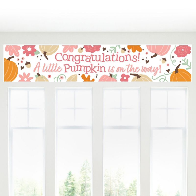 Big Dot of Happiness Girl Little Pumpkin - Fall Baby Shower Decorations Party Banner, 5 of 8
