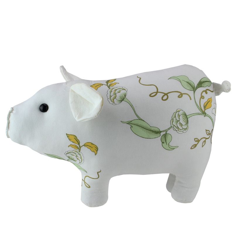 Northlight 13.25" White, Soft Green and Yellow Floral Pig Spring Tabletop Decoration, 2 of 4