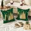 Christmas Trees Star Green Throw Pillow Covers Set of 2, 18 x 18 Inch Snowflake - 3 of 4