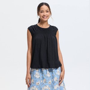 Blusa corta con mangas cortas y fruncido para mujer - Universal Thread™