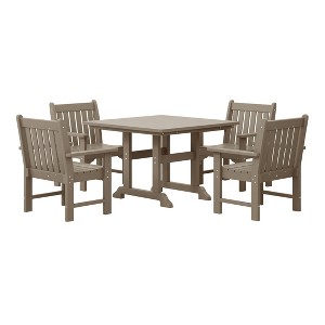 WestinTrends Malibu 5-Piece HDPE Outdoor Patio Chair and Square Table Dining Set - 1 of 4