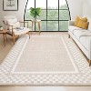 Acekool Checkered Rug - Soft Machine Washable & Non-Slip, Easy Care Low Profile Border Mat for Kitchen Hallway Door - 2 of 4