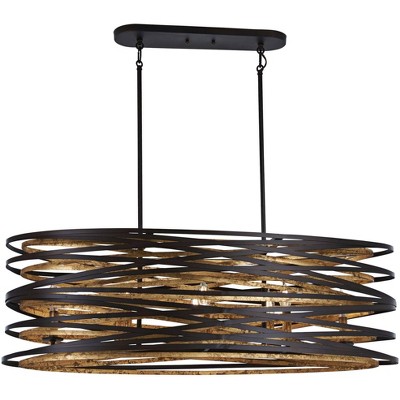 Minka Lavery Dark Bronze Mosaic Gold Pendant Chandelier 40" Wide Modern 8-Light Fixture for Kitchen Island Dining Room House Home