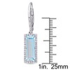 EVERLY JEWELRY | Sterling Silver 6 1/2 CT TGW Baguette Cut Sky Blue Topaz and White Sapphire Halo Drop Earrings - 3 of 4