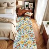 Floral Rug Modern Washable Living Room Rug Non Shedding Stain Resistant Farmhouse Soft Foldable Carpet - 2 of 4