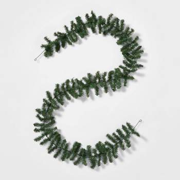 9' Unlit Artificial Pine Christmas Garland Green - Wondershop™