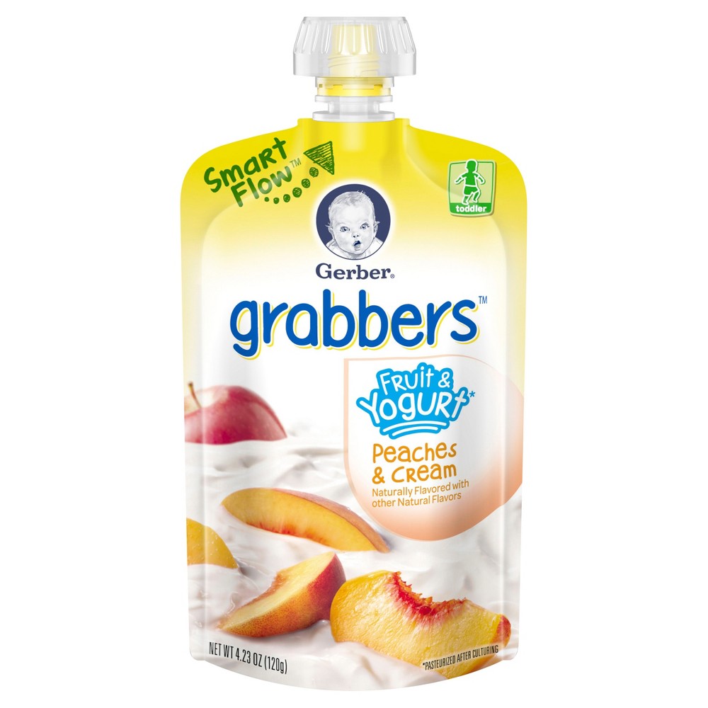 UPC 015000046408 product image for Gerber Graduates Grabbers Fruit & Yogurt Peaches & Cream 4.23 oz | upcitemdb.com