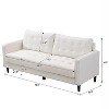CAVINAS 74" Modern Sofa with Armrests for Living Room,2-Seater Upholstered Couch,High Resilience Love Seat Sofa,Solid Wood Frame Comfy Couch - 3 of 4