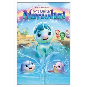 Trends International Not Quite Narwhal (2023) - Key Art Framed Wall Poster Prints - 1 of 4