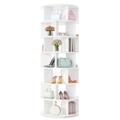 YOOCOZZ 23.6" 7-Tier Rotating Shoe Rack with 5 Grids Per Layer