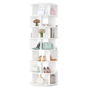 YOOCOZZ 23.6" 7-Tier Rotating Shoe Rack with 5 Grids Per Layer - 1 of 4