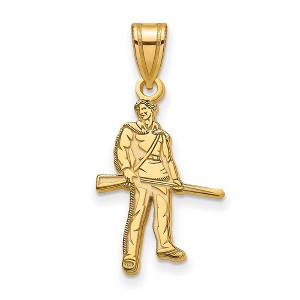 Black Bow Jewelry 14k Yellow Gold Plated Sterling Silver West Virginia Mountaineers NCAA Large Pendant - 1 of 4