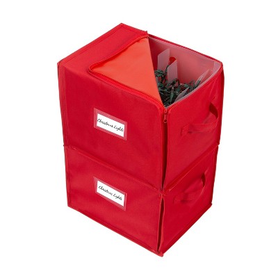 Hearth & Harbor Large Christmas Ornament Storage Box With Adjustable  Dividers