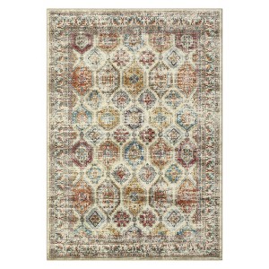 COZONY Washable Vintage Boho Area Rug, Stain Resistant Non-Slip Floral Carpet for Living Room Dining Room Bedroom - 1 of 4