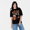 Women's Cash Ring of Fire Oversized Short Sleeve Graphic T-Shirt - Black - 2 of 3